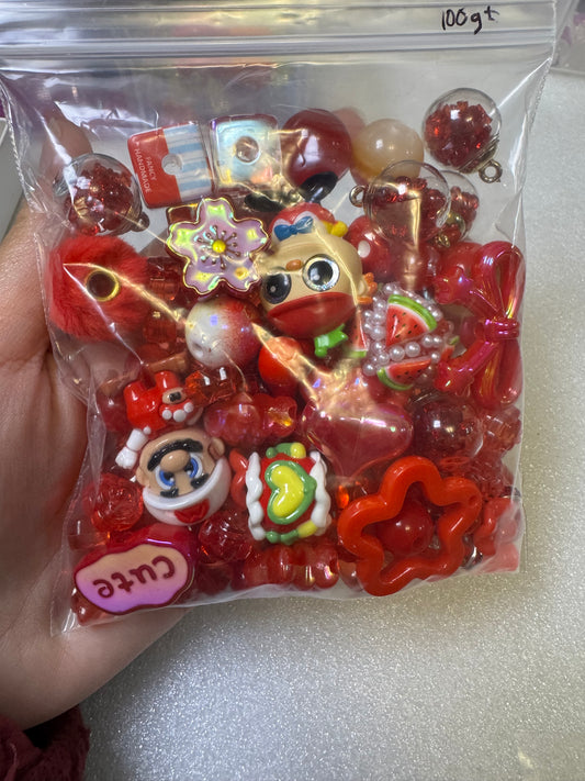 Mix Beads, Charms and Pen toppers (Destash) 100g