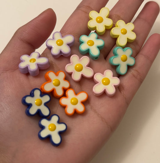 Random color flower beads (12 pcs)
