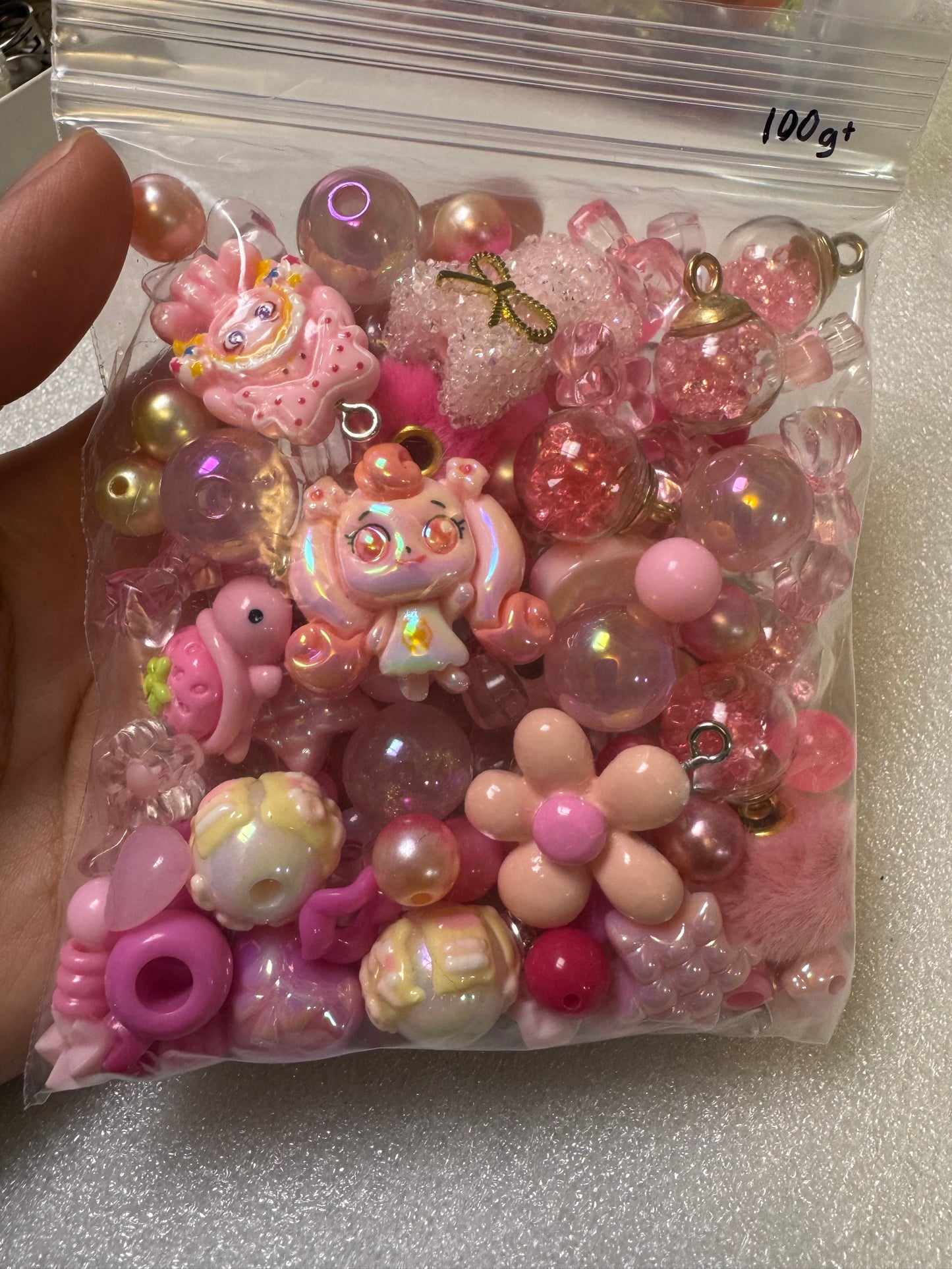 Mix Beads, Charms and Pen toppers (Destash) 100g