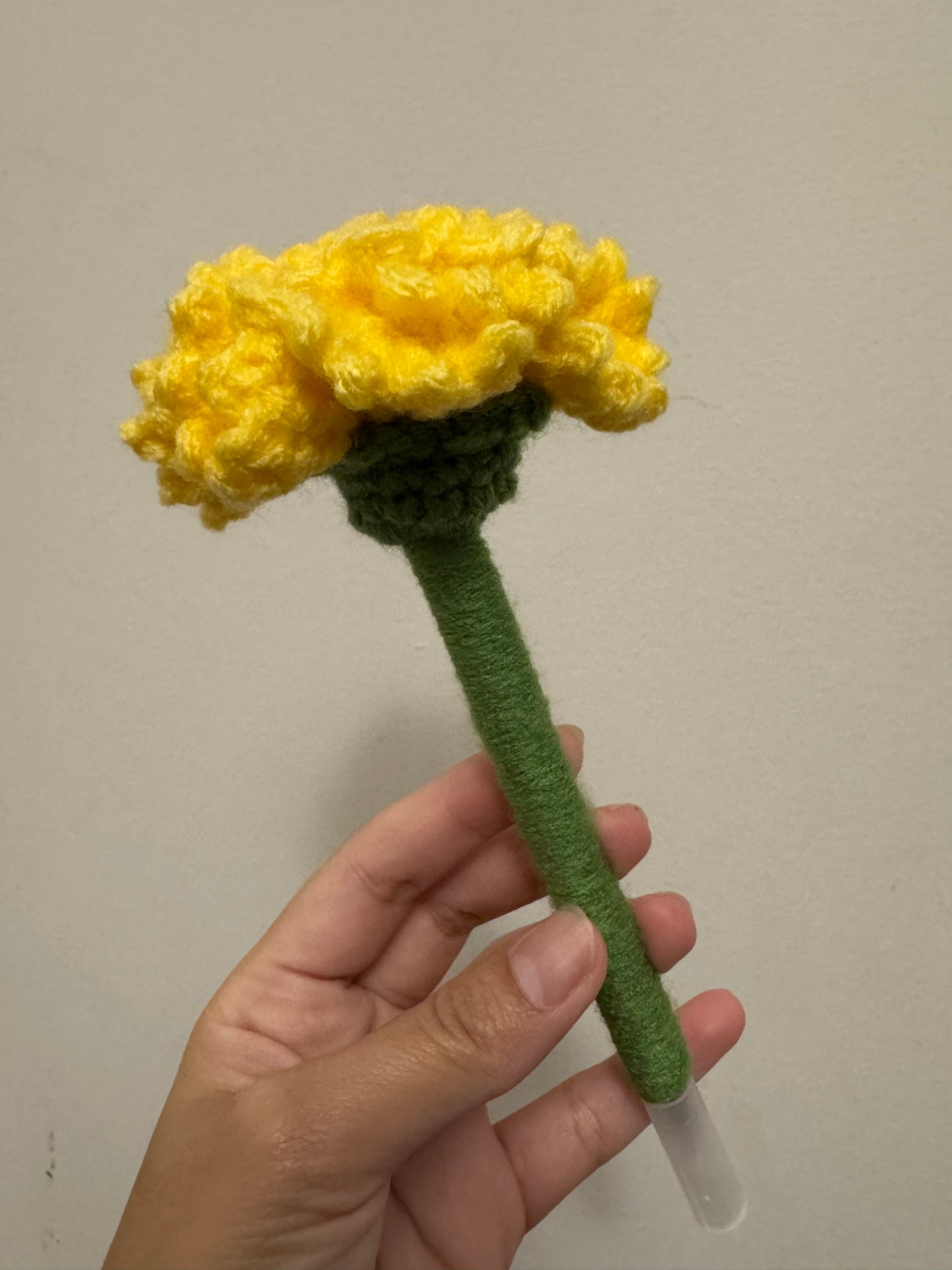 Crochet Carnation flower on pen