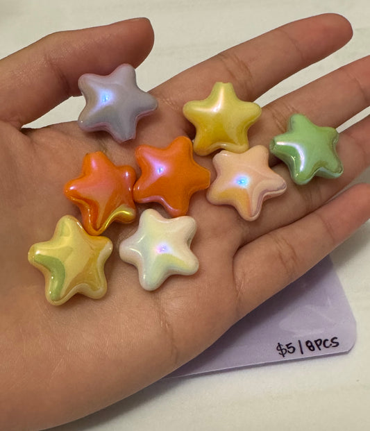 20mm Star Beads (8pcs-Random Colors)