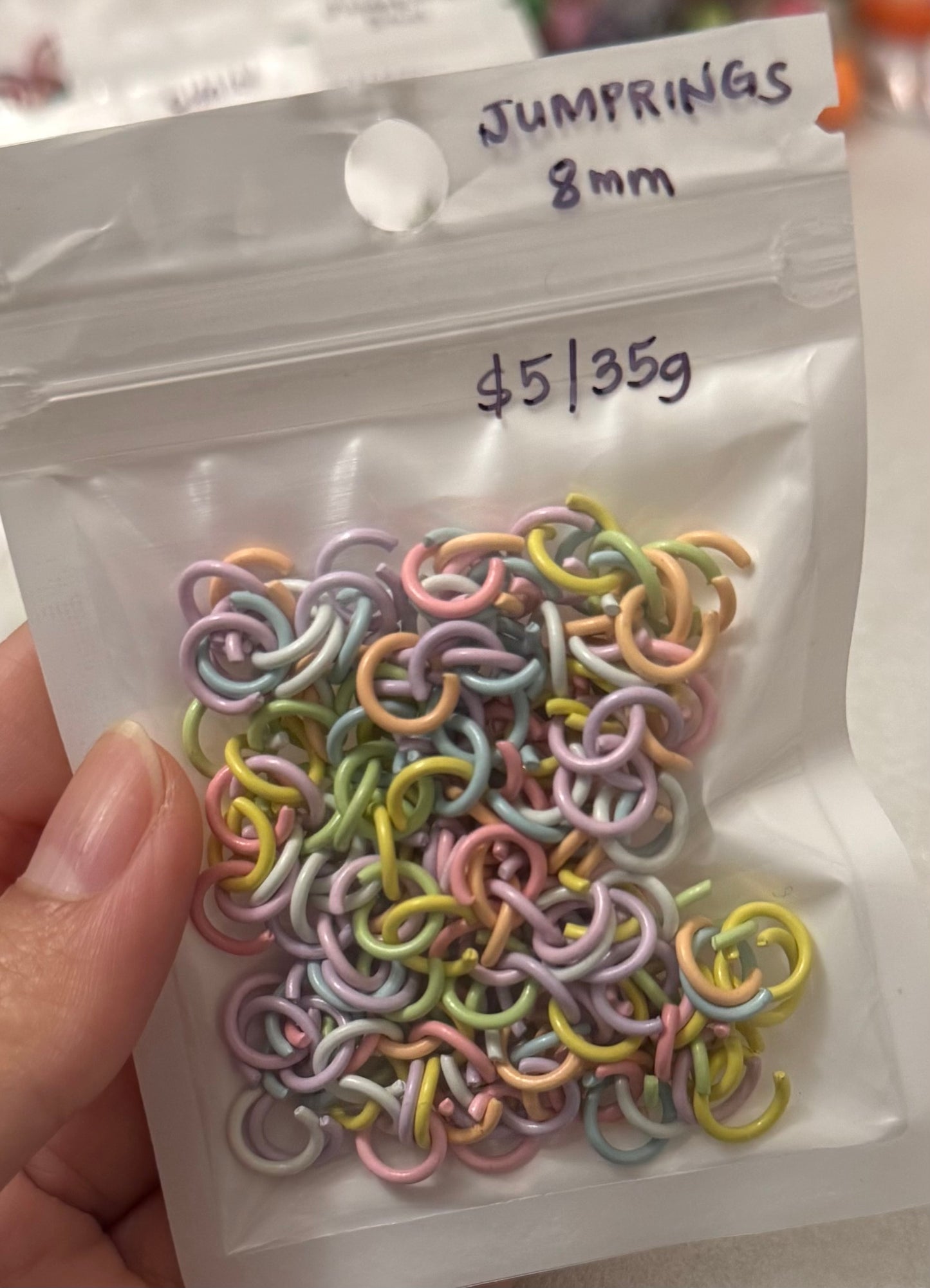 8mm Pastel colored jumprings (35g)