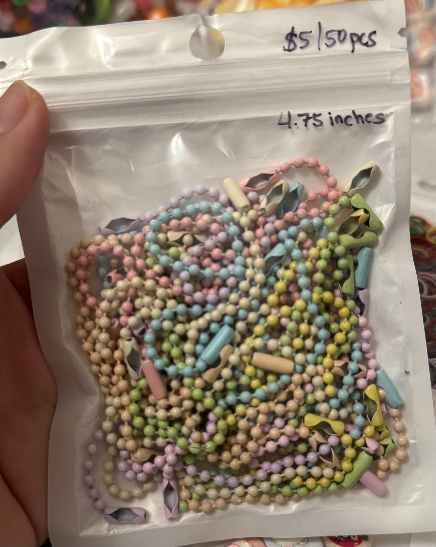 Pastel Ball Chain (50pcs)