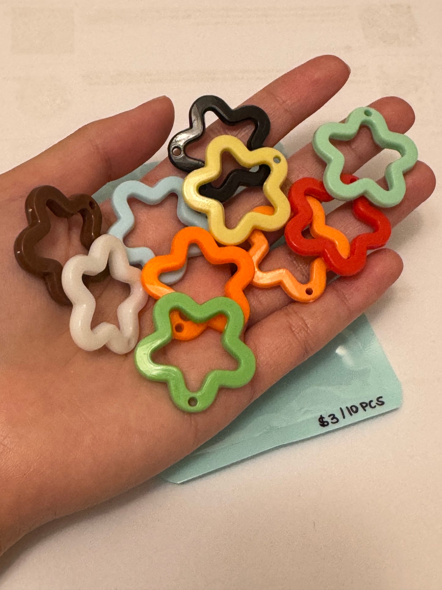 Flower charms (10pcs- random colors)