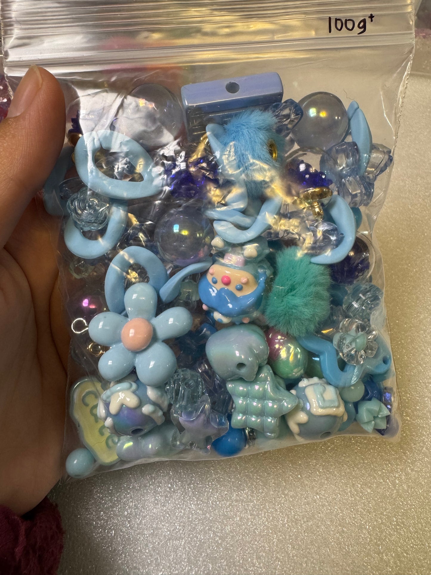 Mix Beads, Charms and Pen toppers (Destash) 100g