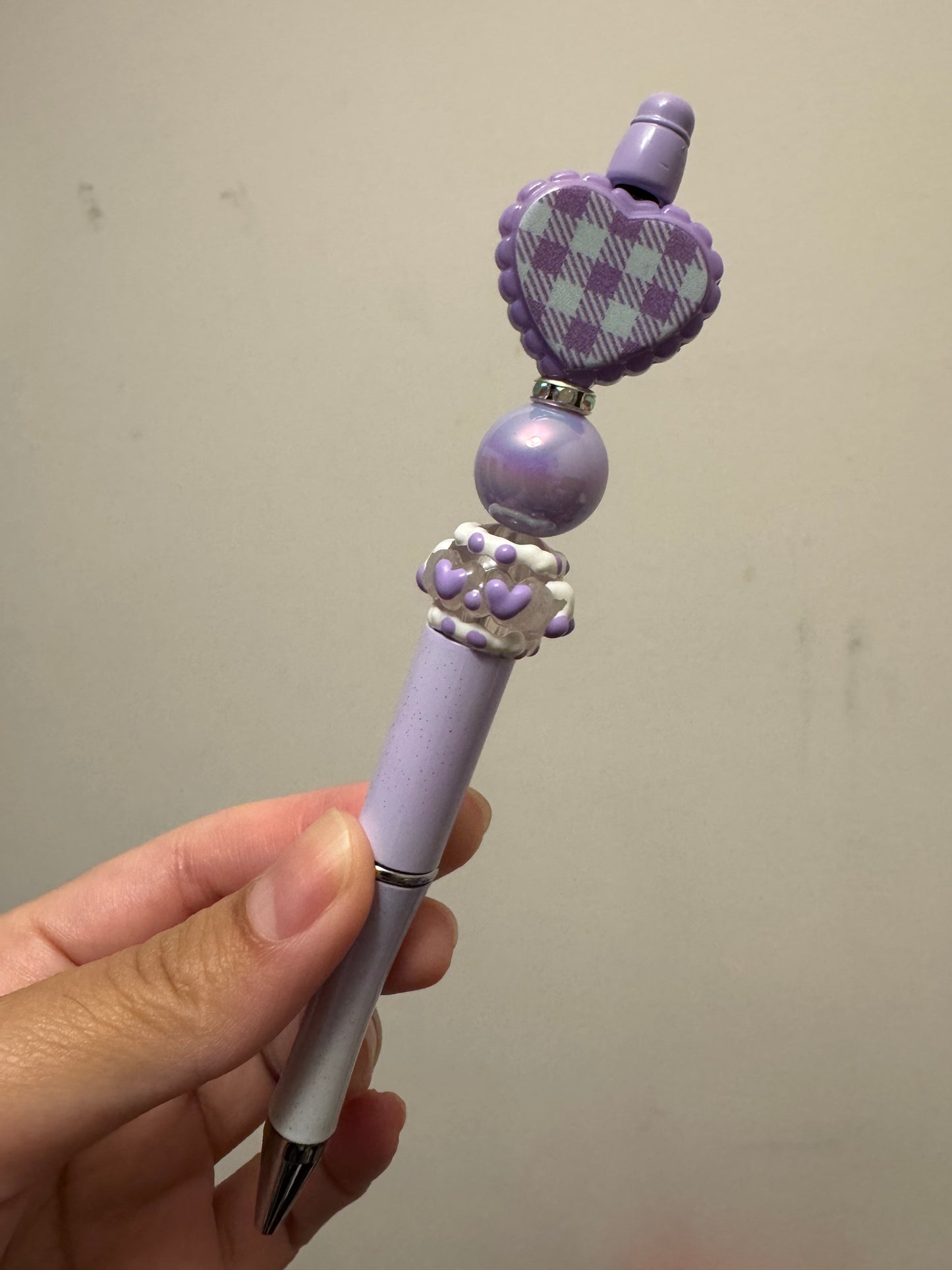 Plaid Heart beaded pens (Click here to choose design)