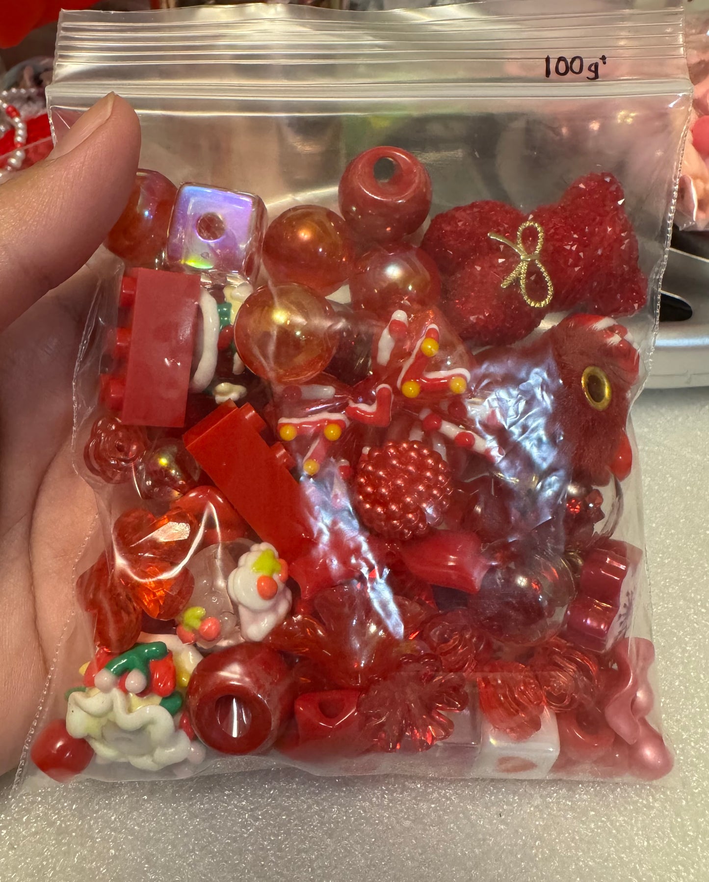 Mix Beads, Charms and Pen toppers (Destash) 100g