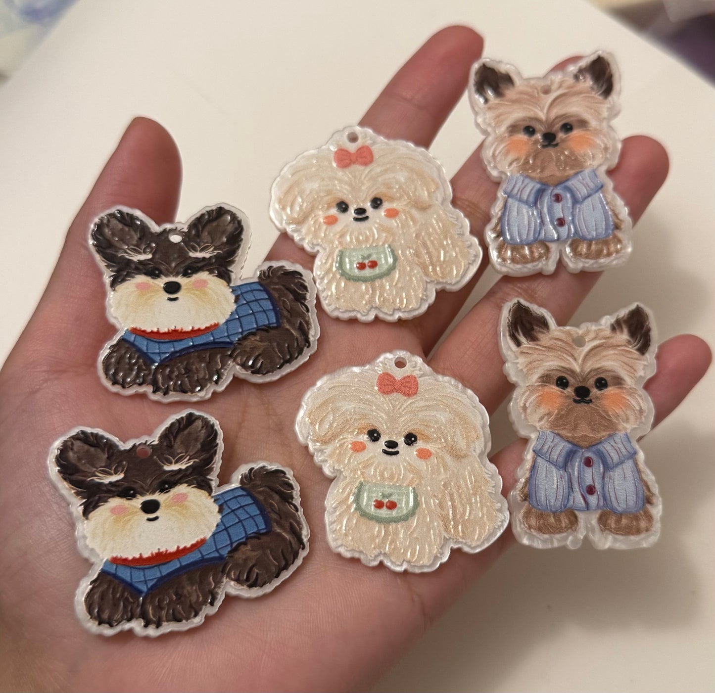 Dog acrylic pendants/tags