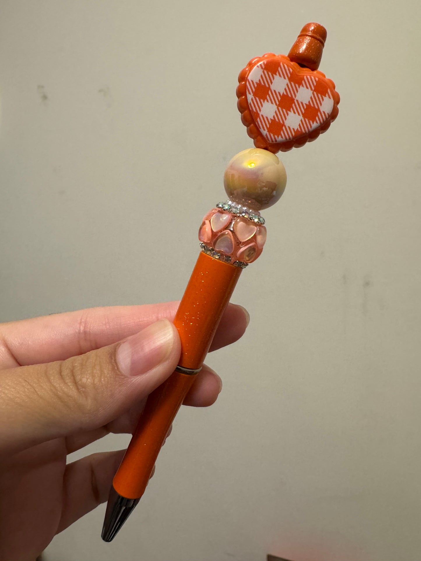 Plaid Heart beaded pens (Click here to choose design)